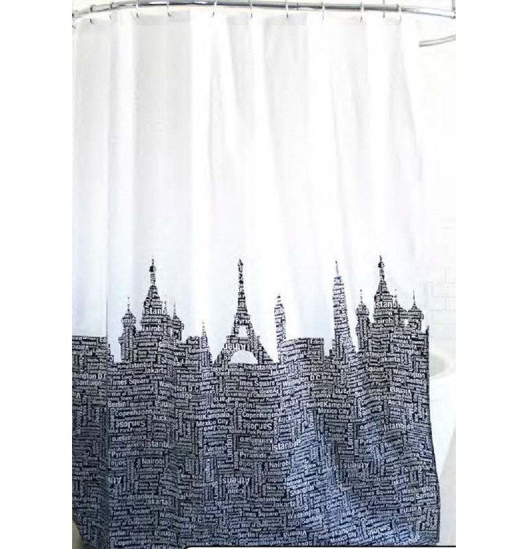Rideau de douche simple en tissu Canonsburg Bath Metro