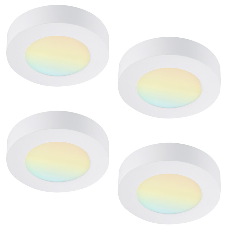 Plafonnier encastré rond à DEL intégré, Blanc, 5.5"