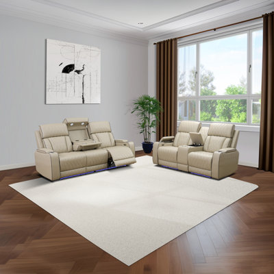 Breathing Leather 2-Piece Reclining Living Room Set
