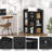 3-Tier Corner Cabinet Storage with USB Ports and Outlets,Corner Cube Storage Organizer for Small Spaces,Retro-533848617