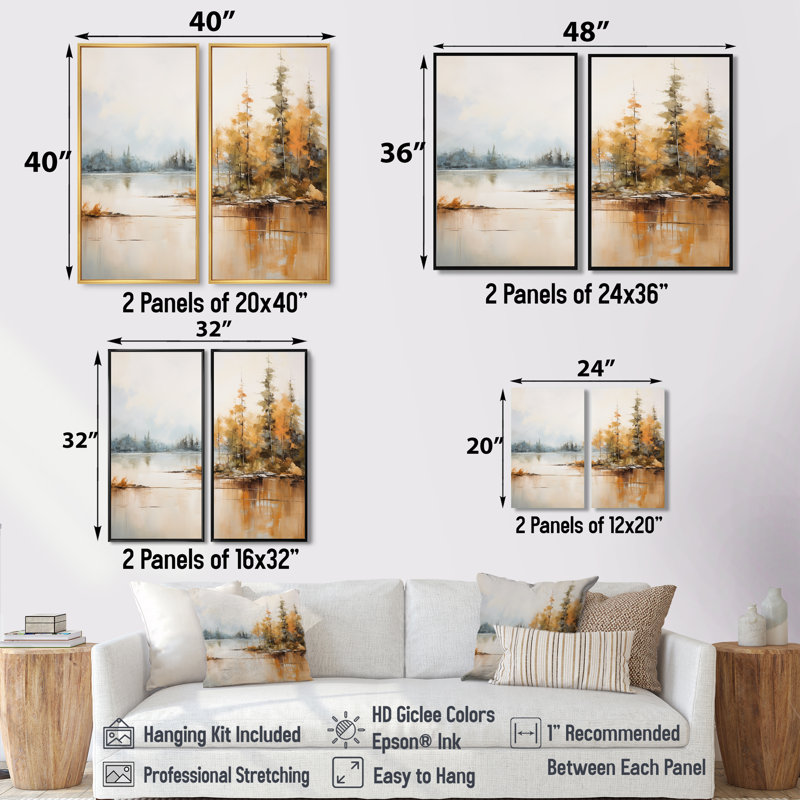Minimalisme, lac tranquillité - grand lac, art mural, H 36 po x l 48 po, Reproduction encadrée sans passe-partout, Noir