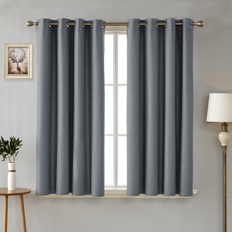 Aasia Blackout Curtain Pair, Grey, 117 W x 138 D cm