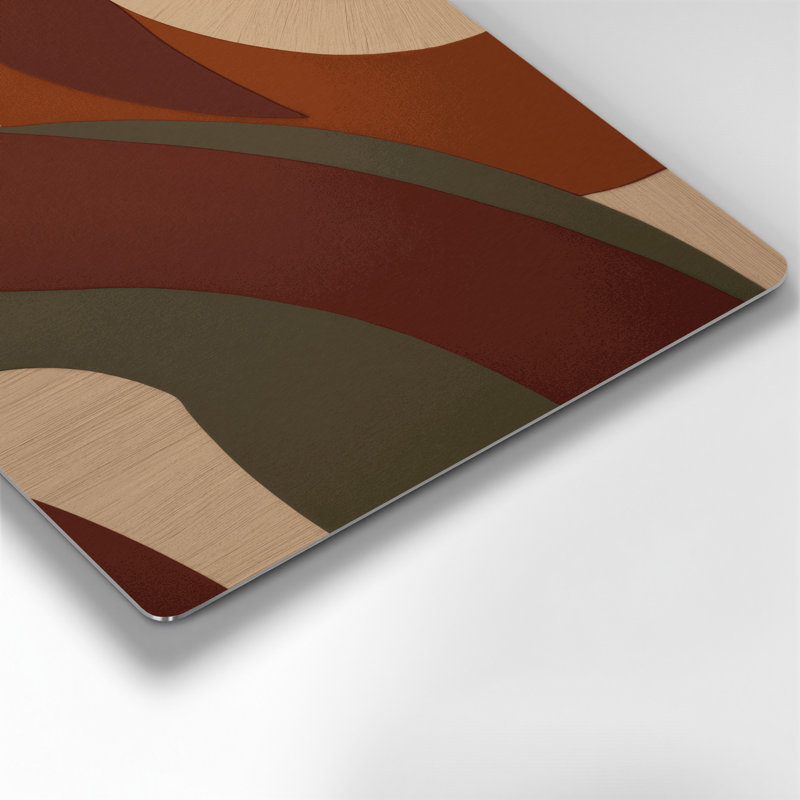 Abstract Shapes 7 Brown Metal Wall Art, 16" H x 16" W