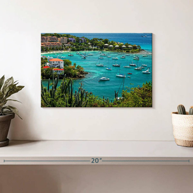 Mehar Cruz Bay Harbor Boats, 8" H x 12" W