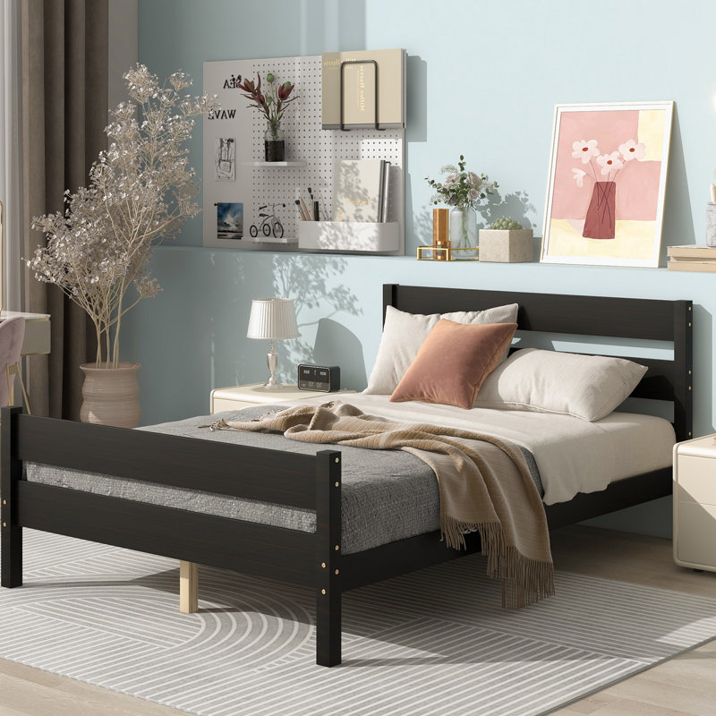 Base de lit Unionstone, Espresso, Lit double