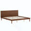 Base de lit plateforme de style Mid-Century moderne, lit en bois à base basse avec tête de lit subtilement inclinée, rails latéraux élargis pour un support à lattes robuste, aucun sommier requis, assemblage facile-1618144288-1618144290