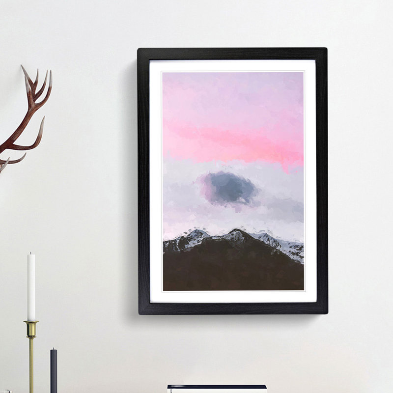 Cloud Above the Mountain in Abstract - Picture Frame Graphic Art Print, 87cm H x 62cm W x 2cm D, Black Framed