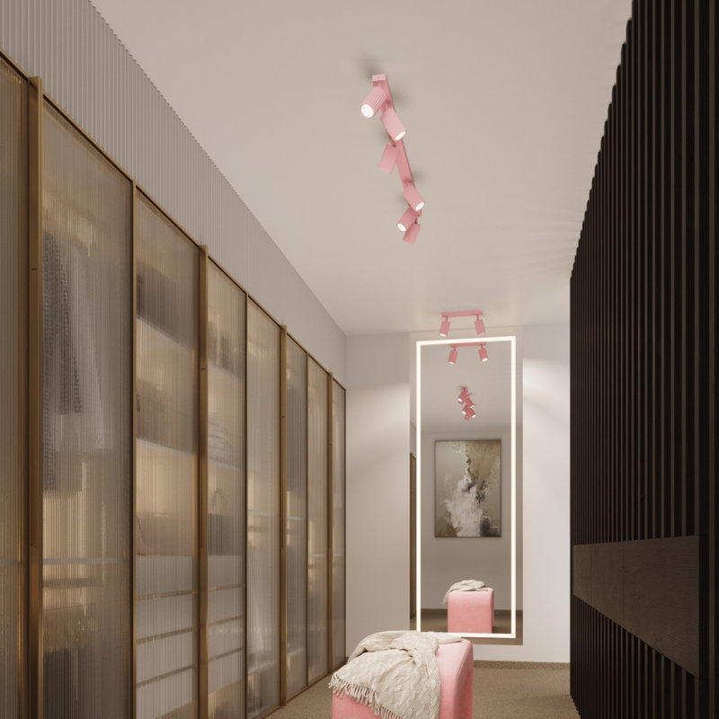 Karbon Aluminium Flush Mount, Pink, 30x6,5x16,5 cm