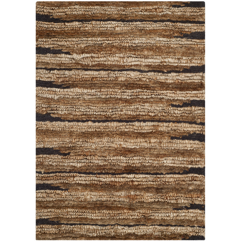 Elaine Organic Hand Knotted Jute Striped Rug, Rectangle 9' x 12'