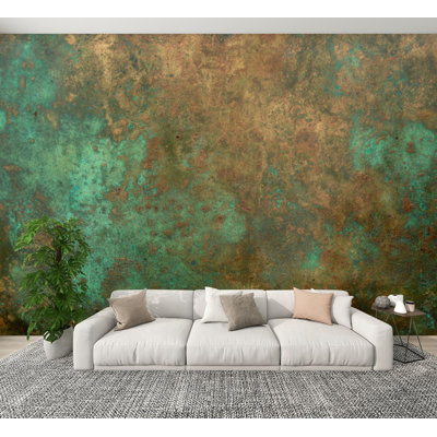 Peel and Stick Wallpaper Copper Wall Murals 100"H x 144"W Removable PVC Wall Paper Self-Adhesive Wall Decor for Bedroom Living Room Home Office