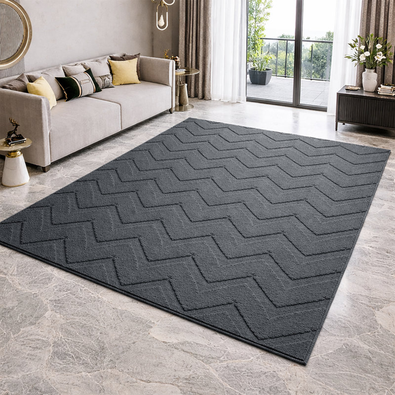 Geometric Shapes Machine Tufted Shag Area Rug, 200x290cm