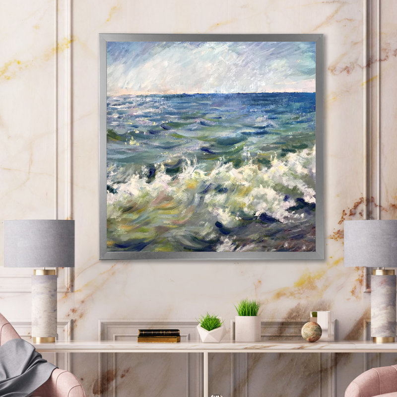 «Dreaming On Ocean Waves Beach II», reproduction d'art sur toile, H 16 po x l 16 po x P 1 po, Cadre photo argenté