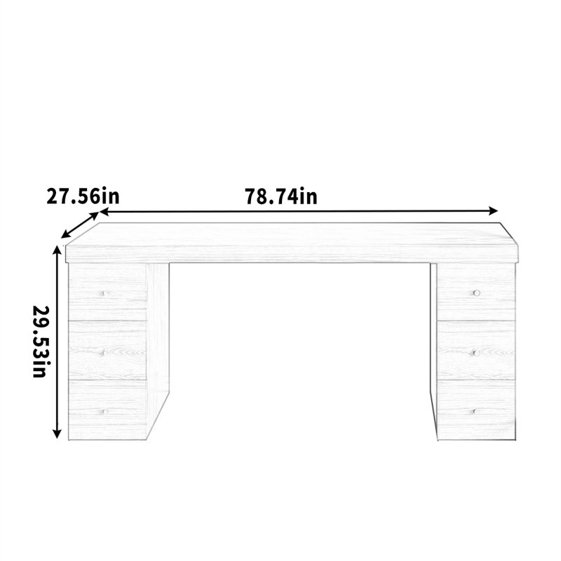 Howze, H 29,53 po x l 78,74 po x P 27,56 po