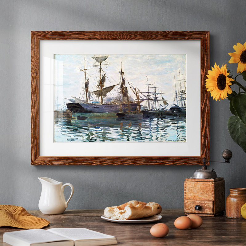 Navires dans le port, 1873, Érable, H 14 po x l 20 po x P 1,5 po