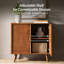 Anita Mid-Century Modern 2-Door Solid Wood Accent Cabinet With Adjustable Shelves And Cable Management-1466572040