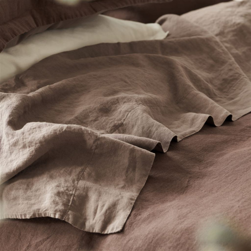 Biella Linen Flat Sheets, Queen Flat Sheet, Cocoa & Roebuck