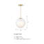 Luminaire suspendu sphérique en or brossé 1 lumière Hallet avec abat-jour en verre gravé à nuage 1 lumière Hallet-1450110041