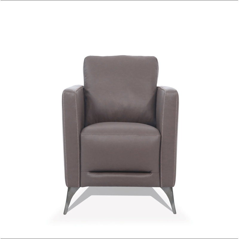 Chaise en cuir taupe de Malaga (assemblée), Brown Leather