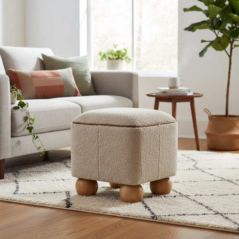 Rexine Upholstered Ottoman