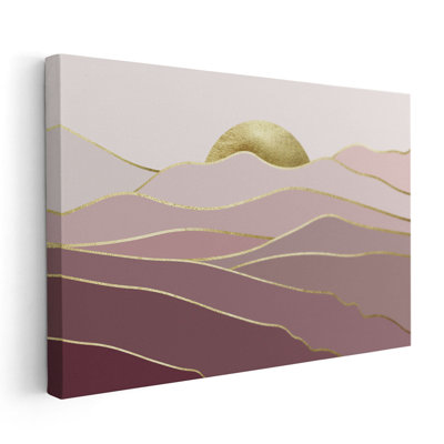 Paysage rose doré - reproduction d'art sur toile