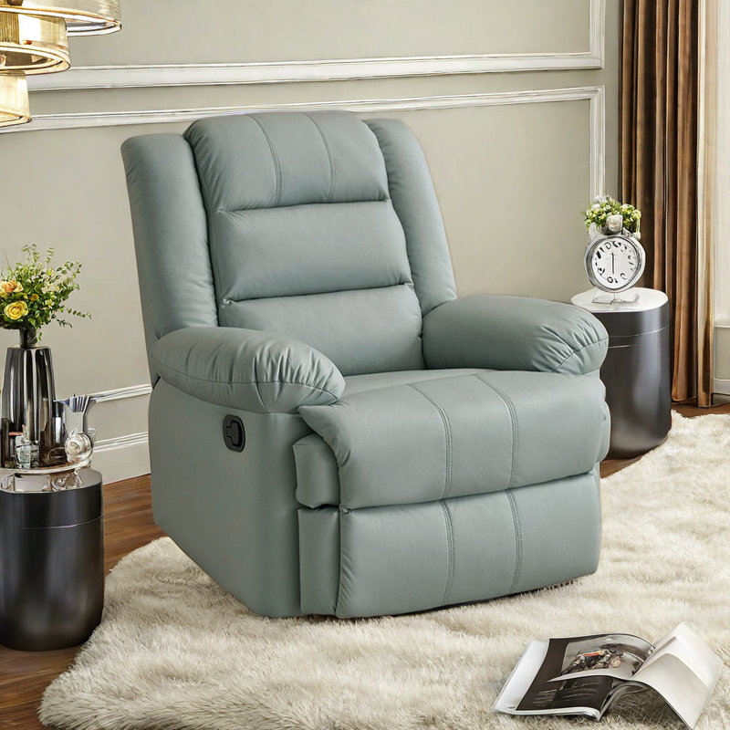 Tazeem Swivel Recliner, Smoky Gray Leathaire