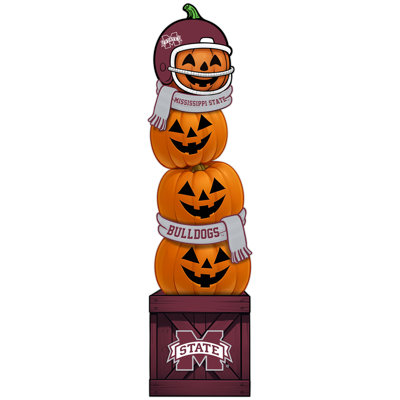 Mississippi State University Pumpkin Stacked Leaner With Helmet