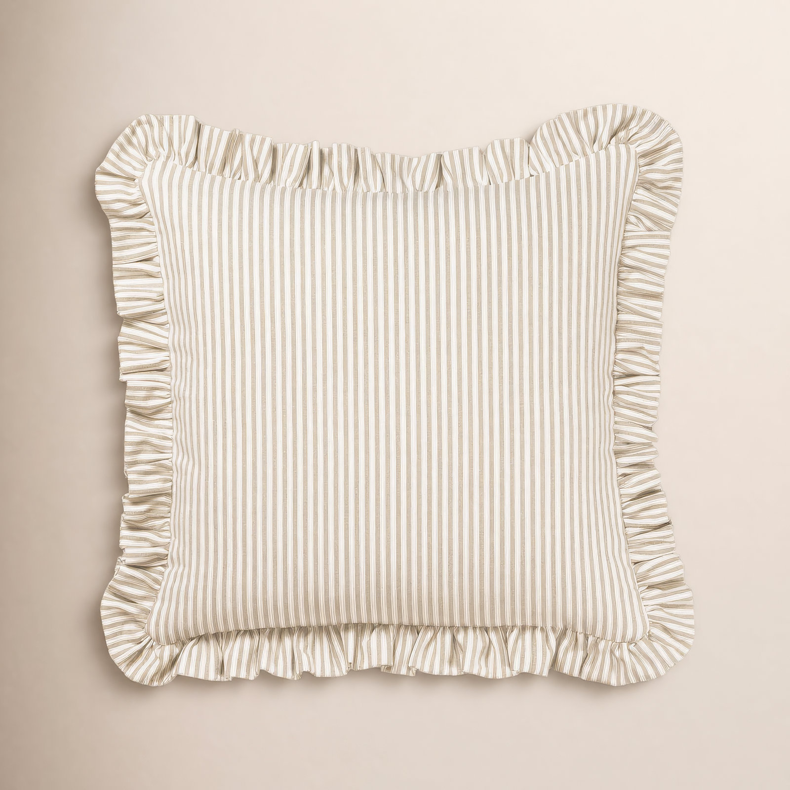 20" x 20" Cotton Throw Pillow, Polyester, Tan