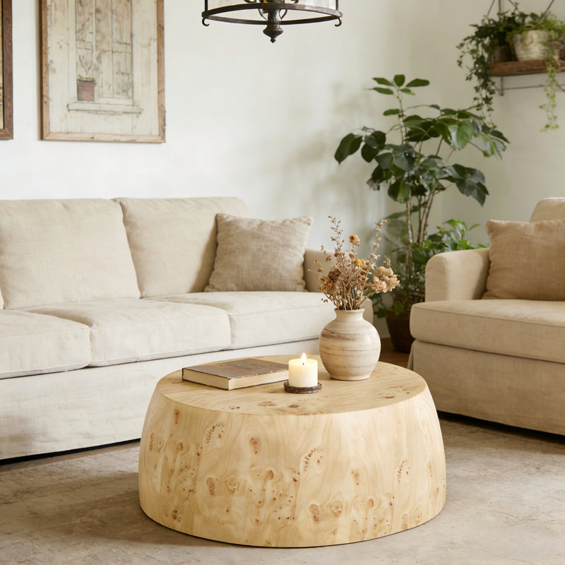 Table basse cylindrique 34,65 po, Bois