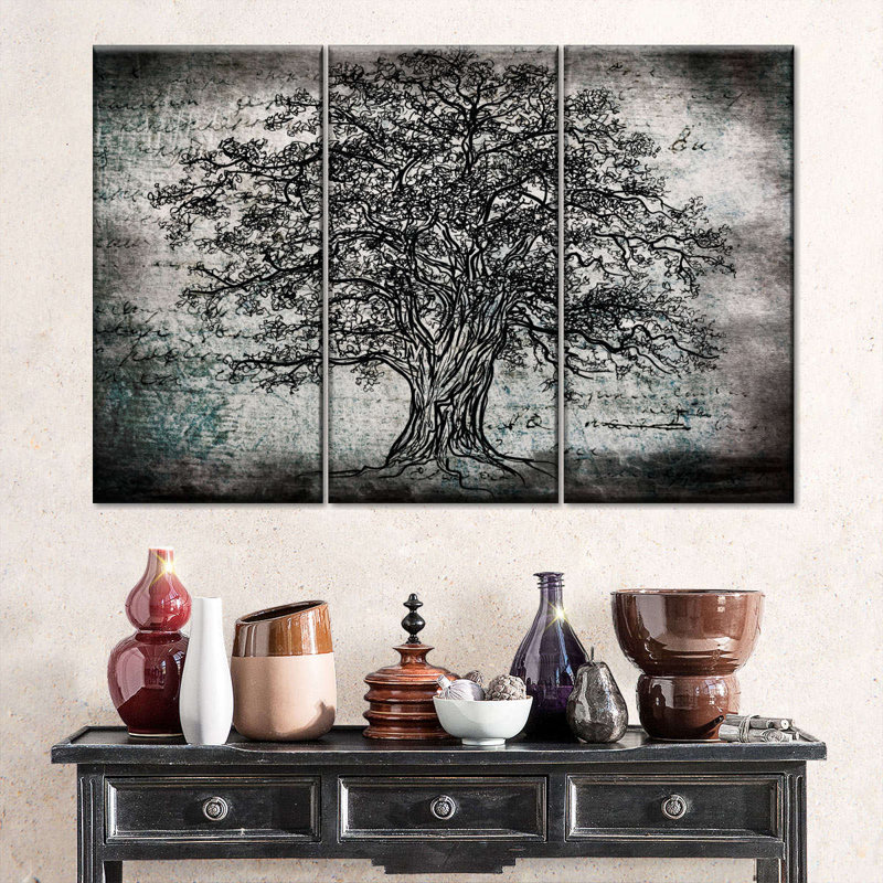 «Old Oak Tree Grunge», reproduction sur toile, H 65 po x l 42 po x P 1,25 po