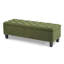 Banc repose-pieds avec rangement, surface bouclée verte, pieds en bois d'hévéa, capacité de 300 lb-115435466