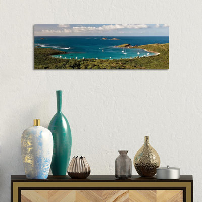 Elevated View Of Beach, Culebra Island, Puerto Rico II by Panoramic Images - Wrapped Canvas Panoramic Print