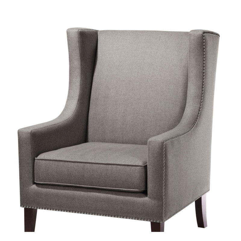 Solid Wood Chair, Dark Grey, 23.5"h Arms Size Chair With Tight Back, Construction, Dark Grey