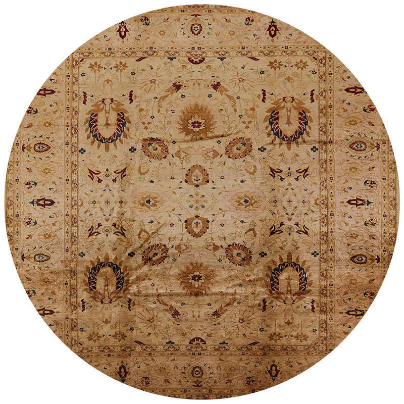 Tapis beige Keghon, Rond 8 pi