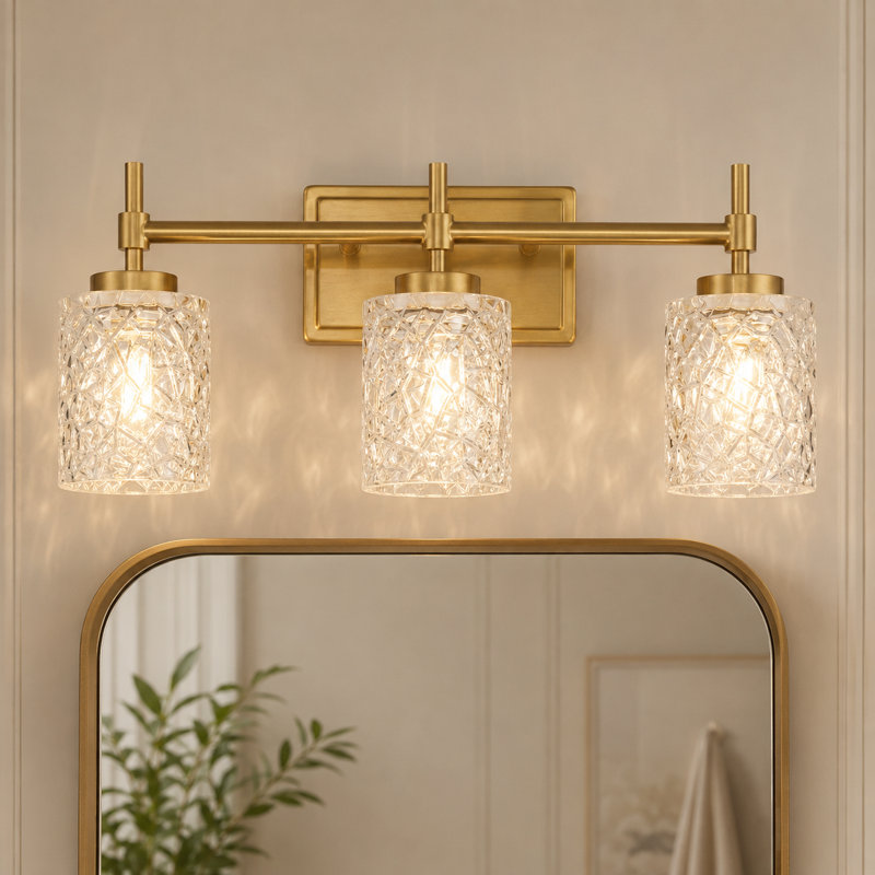 3 - Light Vanity Light, Brass Gold