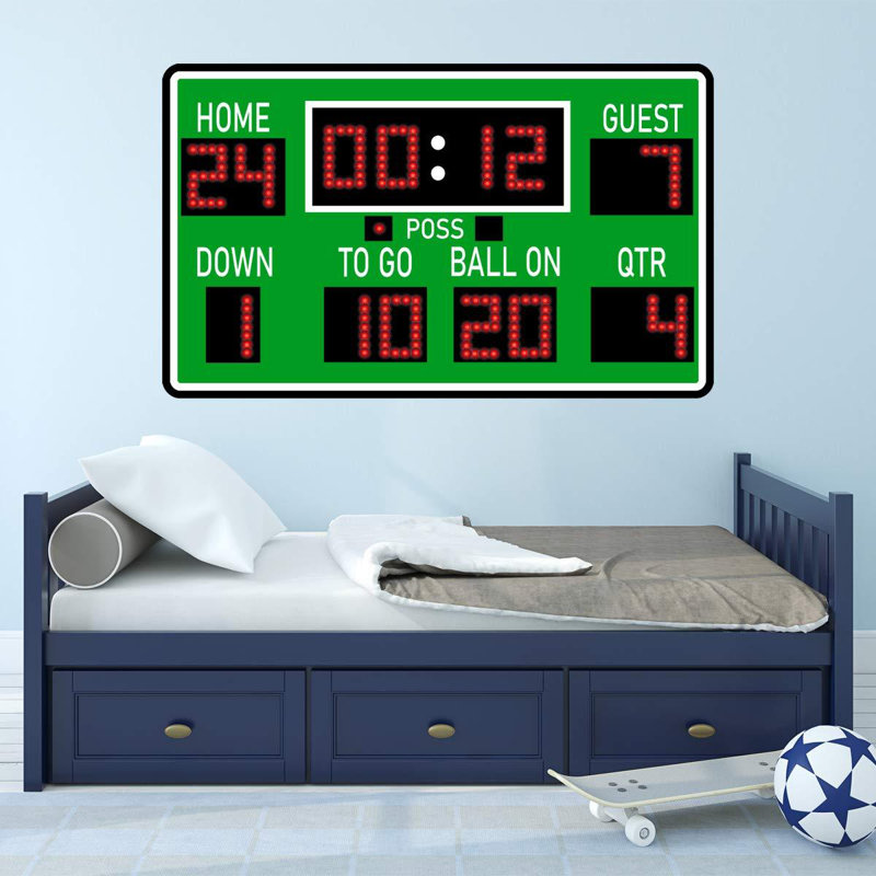 Autocollant mural Charleena Football, H 12 po x l 20 po, Vert