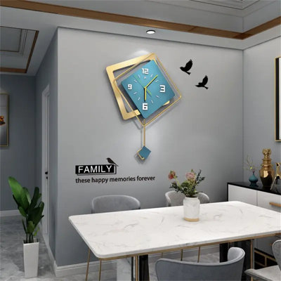 Horloge murale moderne en métal grande horloge murale silencieuse