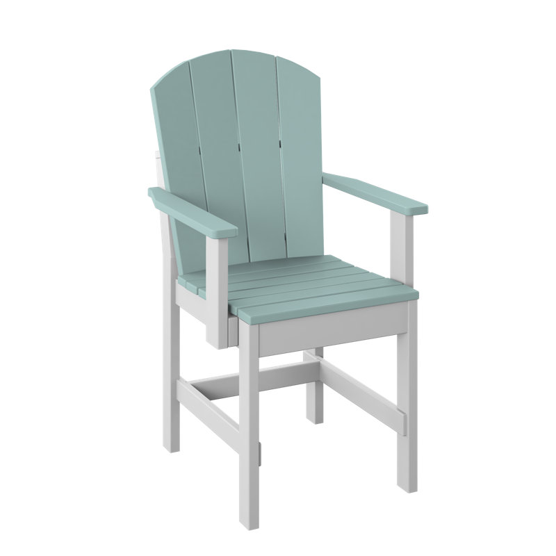  Chaise de salle à manger Fanback. Sauge et blanc, Blanc / Sauge