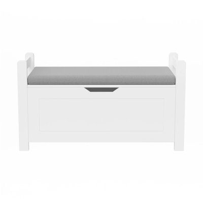 Kids Toy Box Chest, White Rubber Wood Toy Box For Boys Girls by Ophelia & Co.