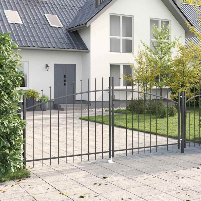 Double barrière avec verrou vidaXL gris 117,91 x 68,70 po, H 4,1 pi x l 9,8 pi