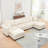 137" Faux Rabbit Fur Sectional Sofa With Ottoman-741824589