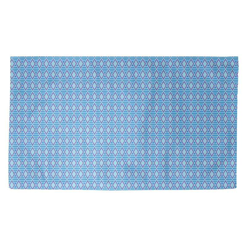Tapis bleu/mauve à carreaux géométriques Avicia, Rectangle 2 pi 2 po x 3 pi 4 po