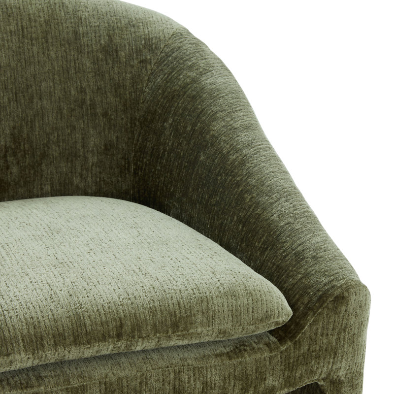 Kagan Chenille Counter Stool, Counter Stool (26.8" Seat Height), Olive Green