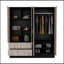 Armoire Ron, Bedroom, Black / Light Grey