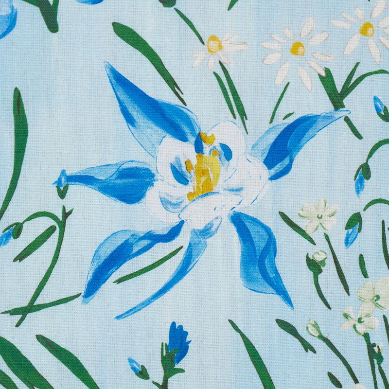 Tissu floral Schumacher X Patrick Mele Oz, Bleu