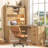 Farmhouse 68" L Shaped Fluted Desk With Hutch