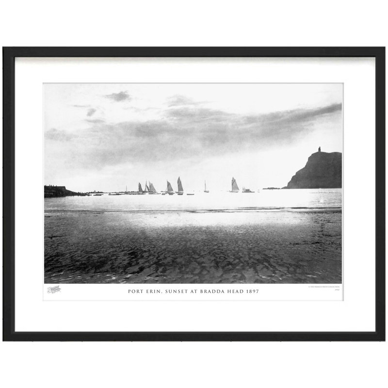Port Erin, Sunset At Bradda Head 1897 by Francis Frith - Single Picture Frame Print, 45cm H x 60cm W x 2.3cm D