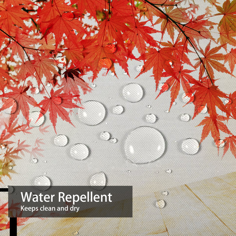 Rideau de douche d'automne aux motifs de feuilles d'Ã©rable japonais aux couleurs pastel, avec 12 crochets, L 72 po x l 84 po