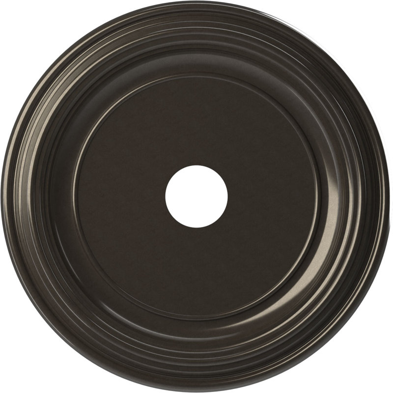 Traditional Traditional Thermoformed PVC Ceiling Medallion, 13" H x 13" W x 1.25" D, Metallic Charcoal