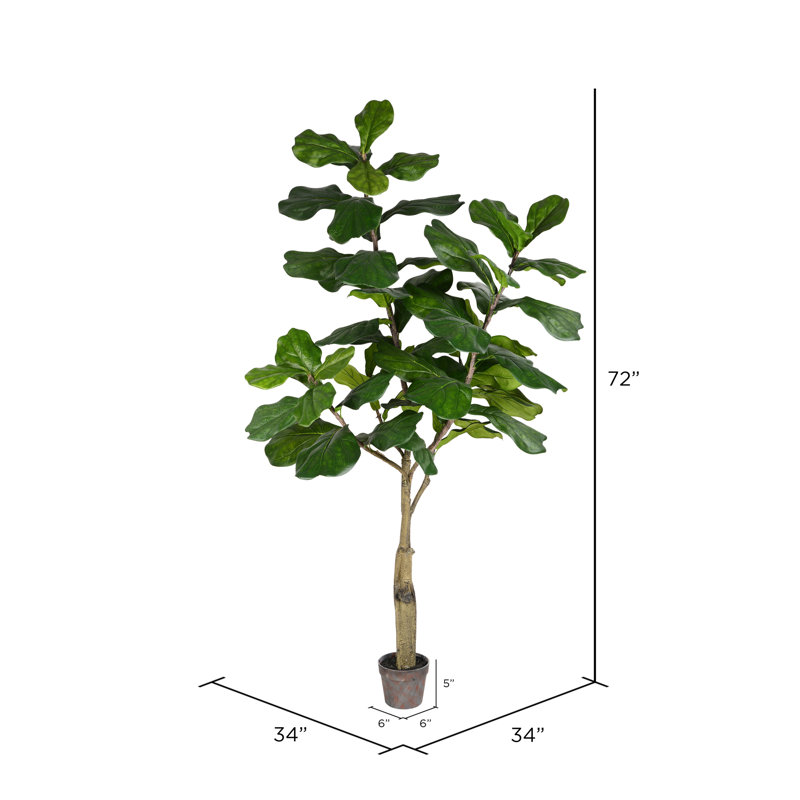 Faux Fiddle Leaf Fig Tree in Pot Liner & Reviews | Joss & Main
