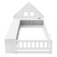 Lits jumeaux modernes avec rangement, lit de sol en bois MDF en forme de maison, ports USB et DEL-1237976248